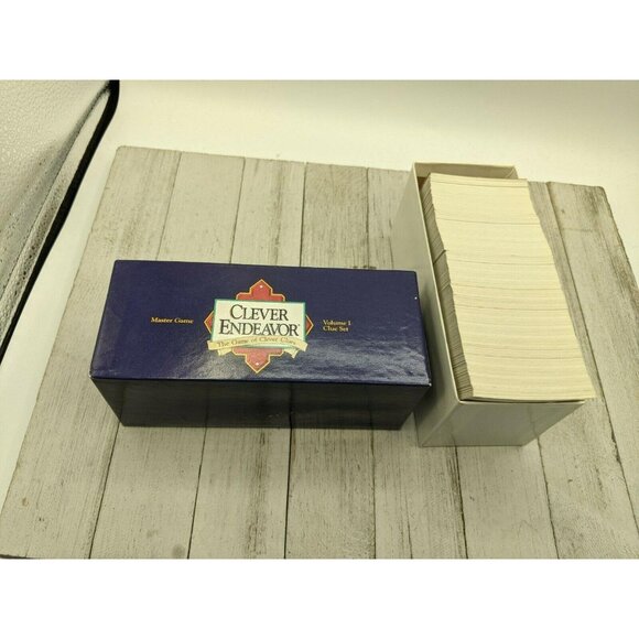 Clever Endeavor Game Board Replacement Clue Cards and Box 1989 - Picture 1 of 3